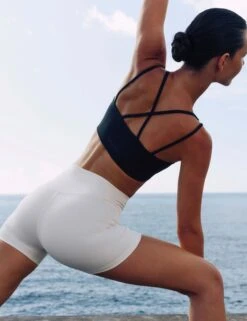 High Waisted Run Short - Ivory -The Sports Edit Store 03512 SHOT15 3PB ACTIVEWEAR WW APRI25 099