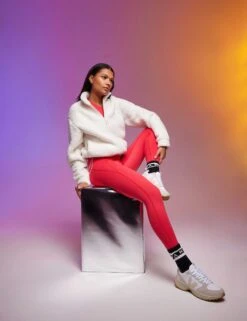 Sweaty Betty Canyon Fleece Zip Up - Lily White -The Sports Edit Store 311023 TSE EDITORIAL 0111