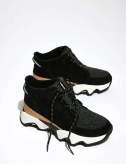 Sorel Kinetic Impact Caribou Waterproof Sneaker - Black/Sea Salt -The Sports Edit Store 311023 TSE EDITORIAL 0765