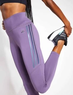 ADIDAS DailyRun 3-Stripes 7/8 Leggings - Shadow Violet -The Sports Edit Store 8021S Adidas DailyRun 3 Stripe 7 8 Tight IJ6857 shadow violet 0004