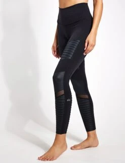 7/8 High Waisted Moto Legging - Black/Glossy -The Sports Edit Store ALO 7 8 High Waisted Moto Legging ZSF613 Black Glossy 0008