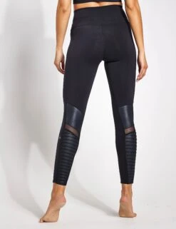 7/8 High Waisted Moto Legging - Black/Glossy -The Sports Edit Store ALO 7 8 High Waisted Moto Legging ZSF613 Black Glossy 0021