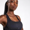 ADIDAS Aeroknit Light-Support Bra - Black/Grey Six -The Sports Edit Store Adidas AERK LIGHT SUPPORT BRA BLACK GRESIX IQ3375 BLACK 0010