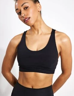 ADIDAS All Me Medium-Support Bra - Black -The Sports Edit Store Adidas ALL ME MEDIUM SUPPORT BRA IQ3376 BLACK 0006