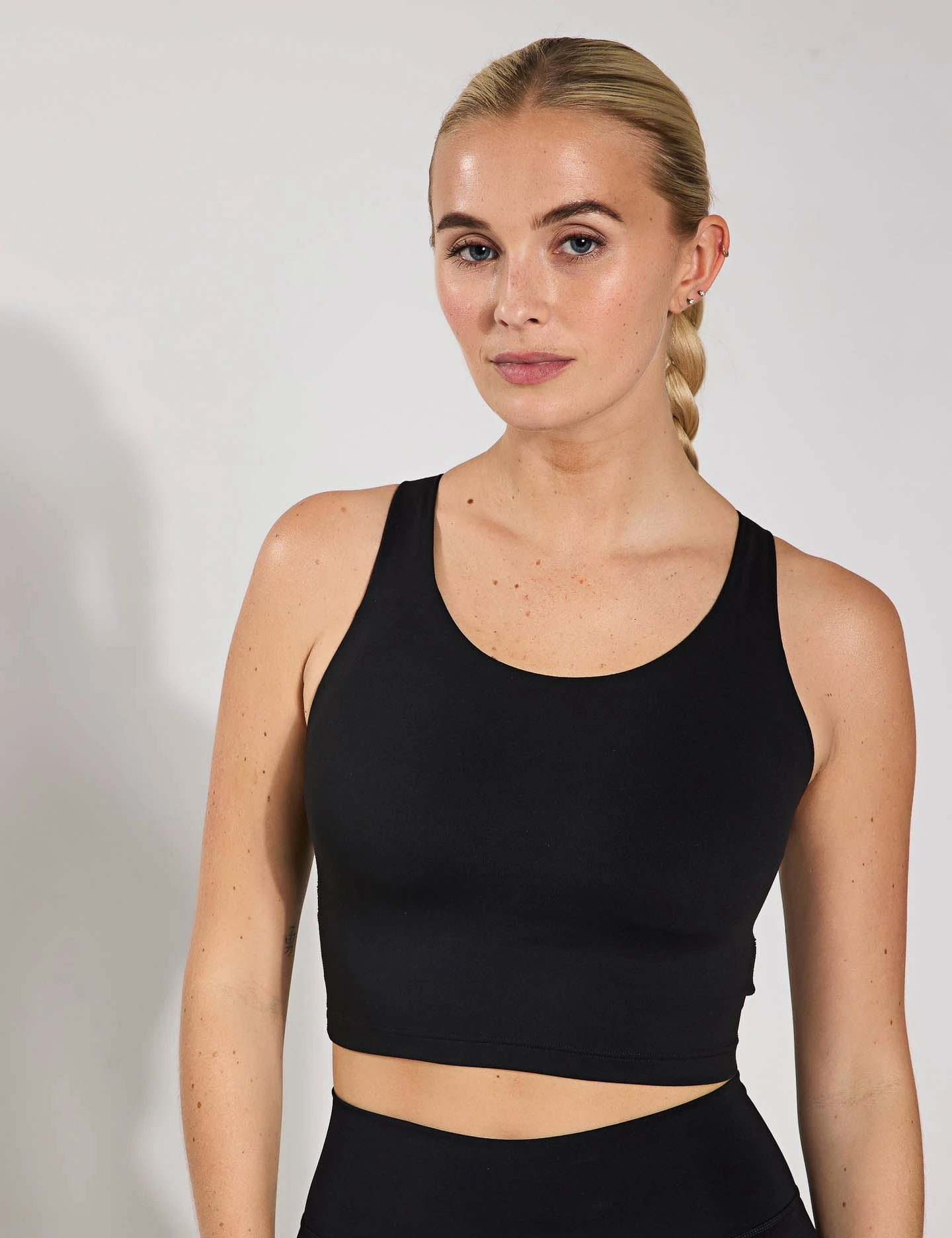ADIDAS All Me Medium-Support Long Line Bra Tank Top - Black 3 ADIDAS All Me Medium-Support Long Line Bra Tank Top - Black