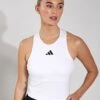 ADIDAS Power 3-Stripes Racerback Bra Tank Top - White -The Sports Edit Store Adidas BRA TANK 3S WHITE JG6183 0010