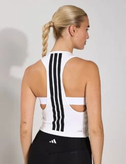 ADIDAS Power 3-Stripes Racerback Bra Tank Top - White -The Sports Edit Store Adidas BRA TANK 3S WHITE JG6183 0022