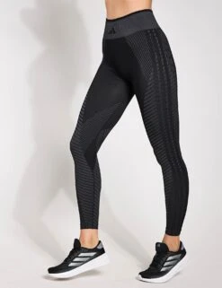 ADIDAS Knitted Training 7/8 Leggings - Black/Grey Six