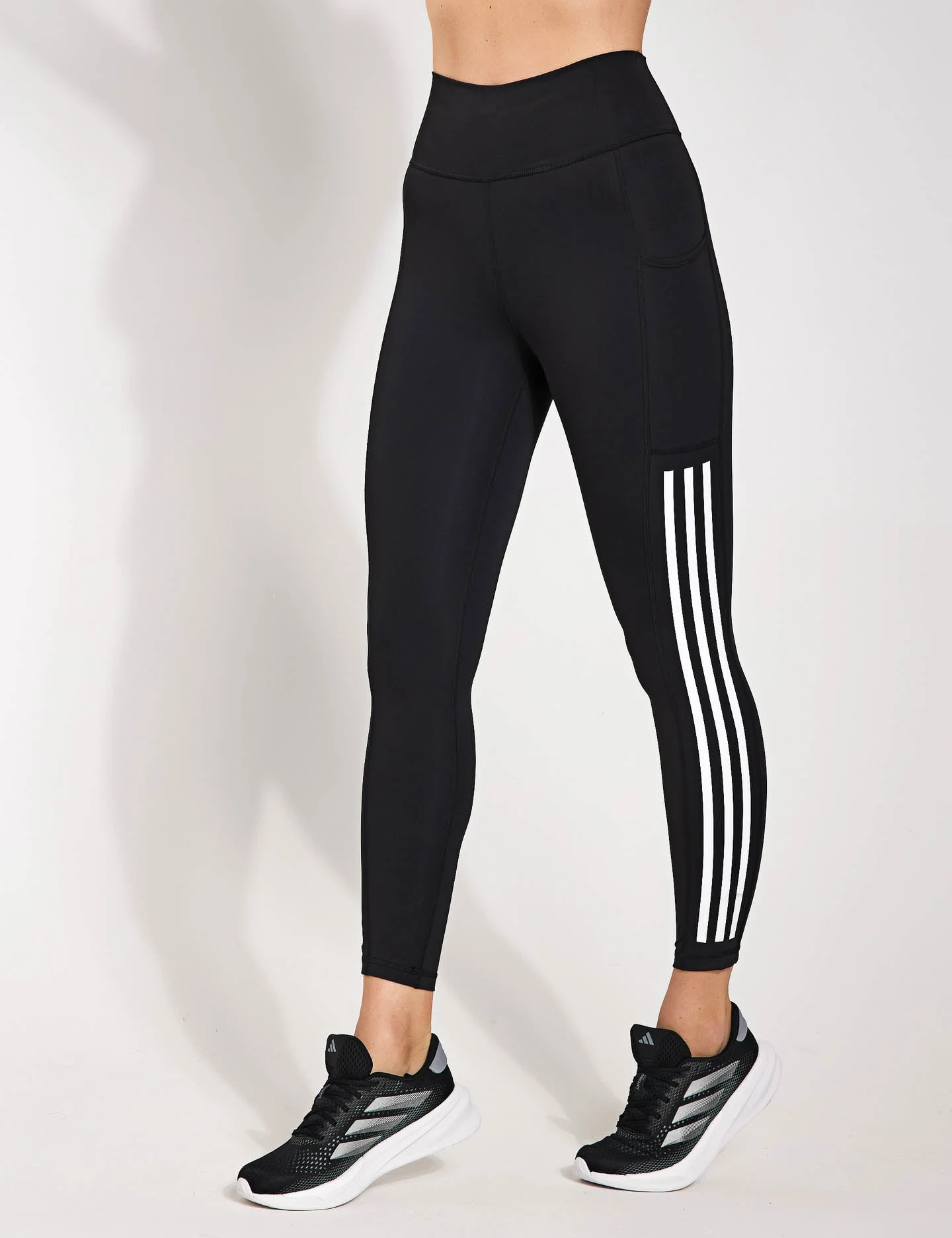 ADIDAS Optime 3-Stripes Full-Length Leggings - Black 3 ADIDAS Optime 3-Stripes Full-Length Leggings - Black