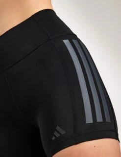 ADIDAS Optime 3-Stripes 1/4 Short Leggings - Black -The Sports Edit Store Adidas OPT 3S SHORT BLACK JG6144 0024
