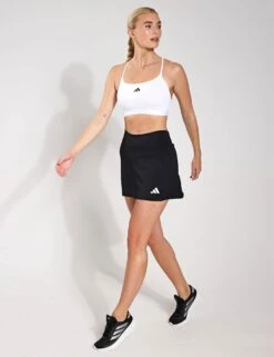 ADIDAS Optime Skirt With Integrated Bike Shorts - Black -The Sports Edit Store Adidas OPTIME SKORT BLACK JG6172 0002