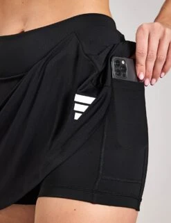 ADIDAS Optime Skirt With Integrated Bike Shorts - Black -The Sports Edit Store Adidas OPTIME SKORT BLACK JG6172 0004