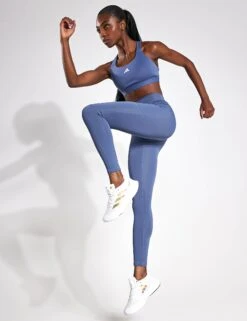 ADIDAS Optime Full-Length Leggings - Preloved Ink -The Sports Edit Store Adidas OPTIME STRIPE HR FULL LENGTH LEGGING PRLOIN IT9110 BLUE 0002