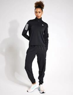 ADIDAS Own The Run Half-Zip Jacket - Black -The Sports Edit Store Adidas OWN THE RUN B HALF ZIP IK7440 BLACK 0013