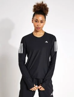 ADIDAS Own The Run Long Sleeve Tee - Black -The Sports Edit Store Adidas OWN THE RUN LONGSLEEVE IN1568 BLACK 0002
