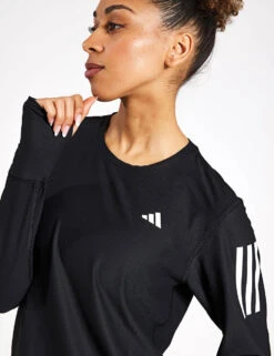 ADIDAS Own The Run Long Sleeve Tee - Black -The Sports Edit Store Adidas OWN THE RUN LONGSLEEVE IN1568 BLACK 0026
