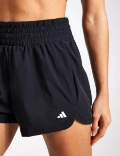 ADIDAS Pacer Stretch-Woven Zipper Pocket Lux Shorts - Black -The Sports Edit Store Adidas PACER LUX SH PRLOGR IN9068 BLACK 0017