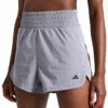 ADIDAS Pacer Stretch-Woven Zipper Pocket Lux Shorts - Grey Three -The Sports Edit Store Adidas PACER LUX SHORT GRETHR IS1668 GREY 0006