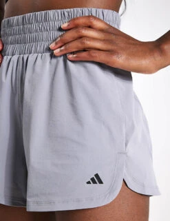 ADIDAS Pacer Stretch-Woven Zipper Pocket Lux Shorts - Grey Three -The Sports Edit Store Adidas PACER LUX SHORT GRETHR IS1668 GREY 0008