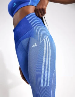 ADIDAS Seamless Branded 7/8 Leggings - Semi Lucid Blue -The Sports Edit Store Adidas Seamless 7 8 L SELUBL IS2975 BLUE 0004