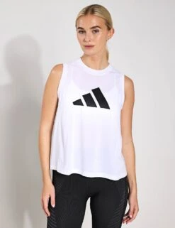 ADIDAS Train Essentials Big Performance Logo Training Tank Top - White/Black