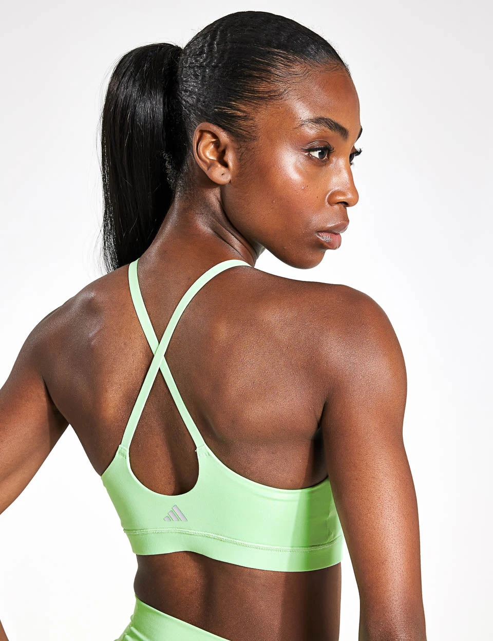 ADIDAS All Me Light Support Bra - Semi Green Spark 4 ADIDAS All Me Light Support Bra - Semi Green Spark - Image 2