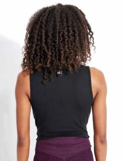 Cover Tank - Black -The Sports Edit Store Alo Yoga COVER TANK W2564R BLACK 0030