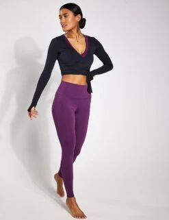 Cropped Escalate Wrap Top - Black -The Sports Edit Store Alo Yoga CROPPED ESCALATE WRAP TOP W3665R BLACK 0014