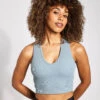 Goddess Ribbed Cropped Racerback Tank - Cosmic Grey -The Sports Edit Store Alo Yoga GODDESS RIBBED CROPPED RACERBACK TANK W9565R CG COSMIC GREY 0028
