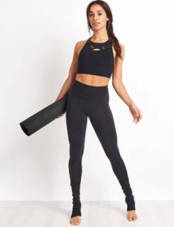 High Waisted Goddess Legging - Black/Black -The Sports Edit Store Alo Yoga HW Goddess Legging Black Black 0005