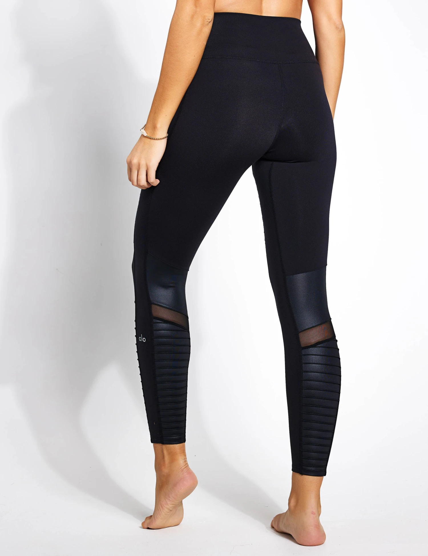 High Waisted Moto Legging Black/Glossy 4 High Waisted Moto Legging Black/Glossy - Image 2