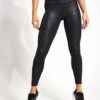 Beyond Yoga Leatherette High Waisted Midi Legging - Black Leatherette Foil -The Sports Edit Store BEYOND YOGA Leatherette High Waisted Midi Legging FC3243 Black Leatherette Foil 0001