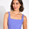 Beyond Yoga Spacedye Make Plans High Cropped Tank - Indigo Heather