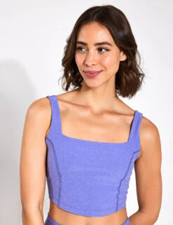 Beyond Yoga Spacedye Make Plans High Cropped Tank - Indigo Heather