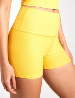 Beyond Yoga Spacedye All For Run 3" Short - Sunflower Heather -The Sports Edit Store Beyond Short Spacedye High Waisted 7 Biker Short Cali Blue Heather 0026
