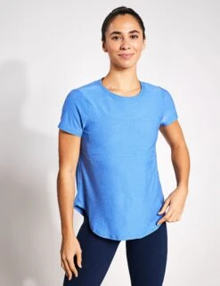 Beyond Yoga Featherweight On The Down Low Tee - Sky Blue Heather