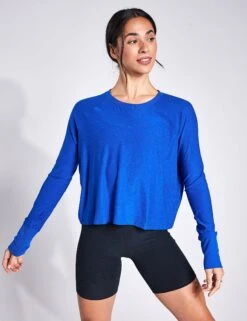 Beyond Yoga Featherweight Daydreamer Pullover - Electric Royal Heather