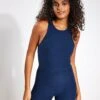 Beyond Yoga Spacedye Refocus Cropped Tank - Nocturnal Navy -The Sports Edit Store Beyond Yoga Spacedye Refocus Cropped Tank SD4671 DB Nocturnal Navy 0062