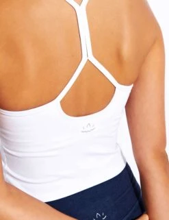 Beyond Yoga Spacedye Slim Racerback Cropped Tank - White Light -The Sports Edit Store Beyond Yoga Spacedye Slim Racerback Cropped Tank SD4382 White Light 0026