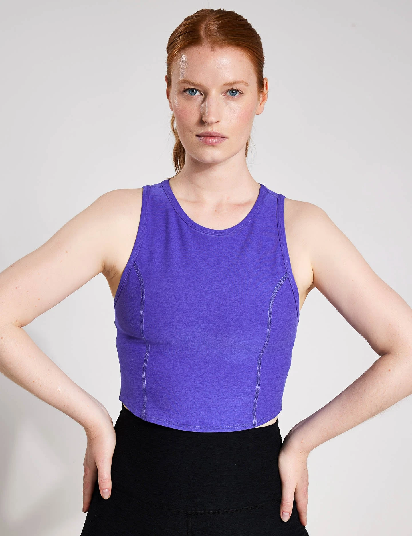 Beyond Yoga Spacedye Motivate Cropped Tank - Ultra Violet Heather 3 Beyond Yoga Spacedye Motivate Cropped Tank - Ultra Violet Heather