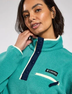 Columbia Helvetia II Cropped Sherpa Half Snap Fleece - Teal -The Sports Edit Store Columbia Helvetia II Cropped Half Snap Fleece 2092231330 Teal 0024