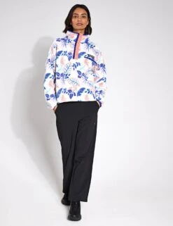 Columbia Helvetia II Cropped Sherpa Half Snap Printed Fleece - Sea Salt Pasteled Multi -The Sports Edit Store Columbia Helvetia II Printed Cropped Half Snap AL5760 125 0010