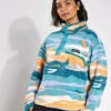 Columbia Helvetia II Cropped Sherpa Half Snap Printed Fleece - Teal Rogue Valley -The Sports Edit Store Columbia Helvetia II Printed Cropped Half Snap AL5760 330 0003