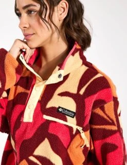 Columbia Helvetia Cropped Half Snap Fleece - Spice Floristic Print/Sunkissed/Juicy -The Sports Edit Store Columbia Womens Helvetia Cropped Half Snap Fleece 2014561 Spice Floristic Print Sunkissed Juicy 0029