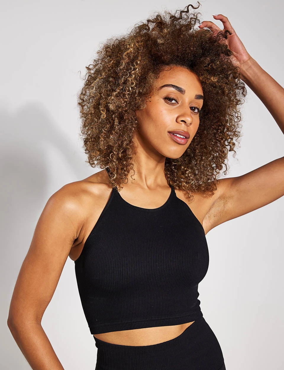 Cropped Run Tank - Black 3 Cropped Run Tank - Black