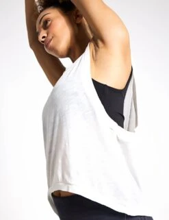 Love Tank - White -The Sports Edit Store FP Movement free people movement love tank white OPO613 0036