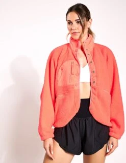 Hit The Slopes Fleece Jacket - Neon Coral -The Sports Edit Store FP Movment Hit The Slopes Fleece Jacket OB921410 6024S 0035