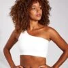 Bianca One Shoulder Bra - Ivory 1 Bianca One Shoulder Bra - Ivory -The Sports Edit Store GIRLFRIEND BIANCA BRA ONE SHOULDER 1014 SW IVORY 0004