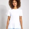 Scoop Neck Mesh Back T-Shirt - White