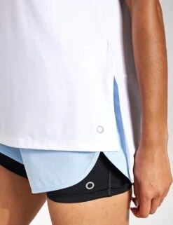 Scoop Neck Mesh Back T-Shirt - White -The Sports Edit Store GOODMOVE Mesh Back Tee T51 5177 WHITE 0017